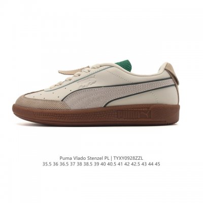 PUMA Vlado Stenzel pl low-top, non-slip, wear-resistant sneakers in white and gr