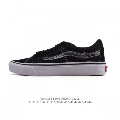 Vans Sk8-Low classic style Xiaohongshu hot-selling low-top casual canvas splici