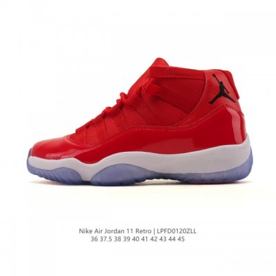 Nike Air Jordan 11 Retro, unisex athletic shoes. The classic AJ11 design is bel