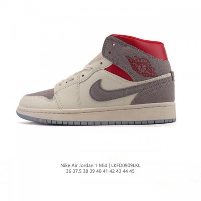 Nike Air Jordan 1 Mid basketball shoes for men and women, stylish and lightweig