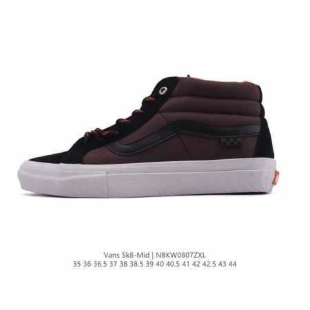 Vans Classic Series Sk8-Mid mid-top canvas patchwork shoes, casual sports vulca - Click Image to Close
