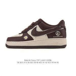 Nike Air Force 1 '07 Low, a versatile, platform, low-top white sneaker with cus