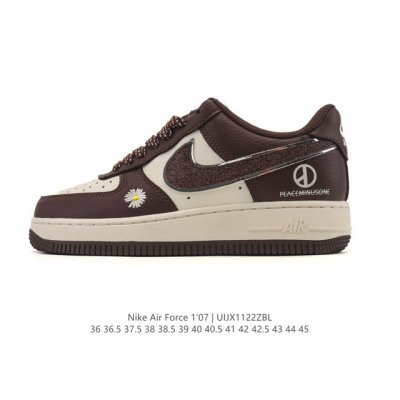 Nike Air Force 1 '07 Low, a versatile, platform, low-top white sneaker with cus
