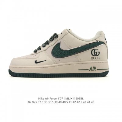 Nike Air Force 1 '07 Low, a versatile, platform, low-top white sneaker with cus