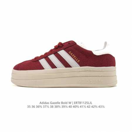 Authentic Adidas 2025 New Year Shoes, Trefoil Gazelle Bold Retro Style Thick-Sol - Click Image to Close