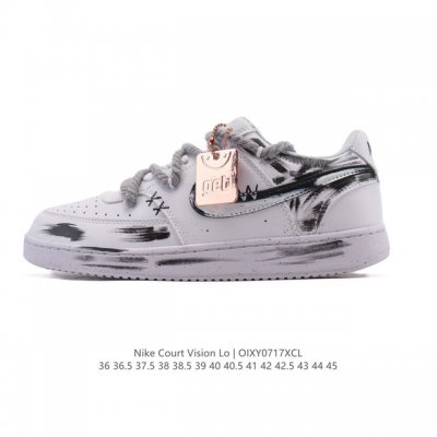 on the classic '80s basketball shoe features preppy details. The leather upper o