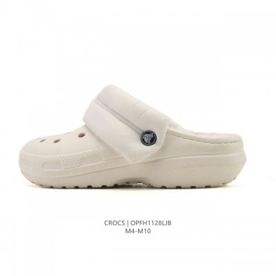 Crocs Autumn/Winter New Style Fleece-Lined Thickened Beach Clogs Casual Platform