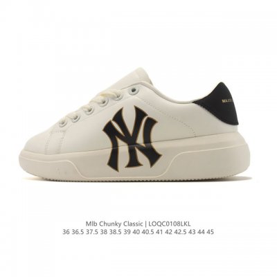 Mlb Chunky Classic Large Print Sneakers, Casual Fashionable Thick-Soled Height-I