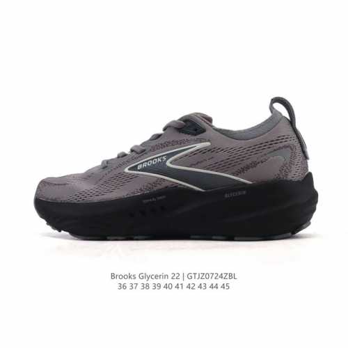 New Brooks Glycerin 22 running shoes for men and women, featuring breathable cus