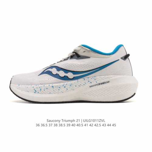 Saucony Triumph 21 Unisex Running Shoes, High-Cushioning, Lightweight, Thick, He