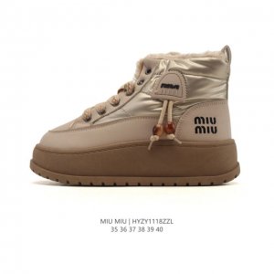 New Arrival Miumiu Women's Snow Boots, Warm High-Top Sneakers, Soft, Comfortable