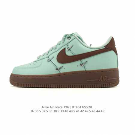Company-grade Nike Air Force 1 '07 Low white sneakers with air cushioning, thic - Click Image to Close