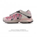 The Salomon Xt-Whisper collaboration silver-pink trendy retro running shoes are