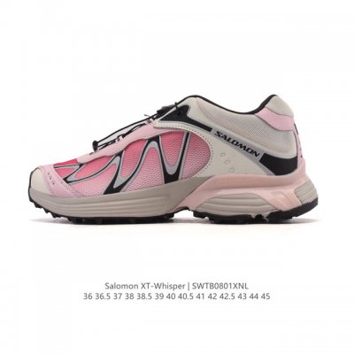 The Salomon Xt-Whisper collaboration silver-pink trendy retro running shoes are