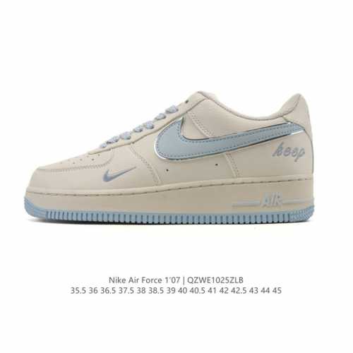 Nike Air Force 1 '07 Low, a versatile, platform, low-top white sneaker with cush