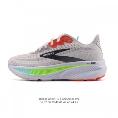 New, corporate-grade Brooks Ghost 17. A classic, thick-soled, elevated athletic