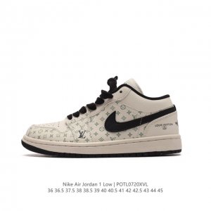 louis Vuitton X Travis Scott X Nike Air Jordan 1 Low Og Sp Damier Azur Brown Lv