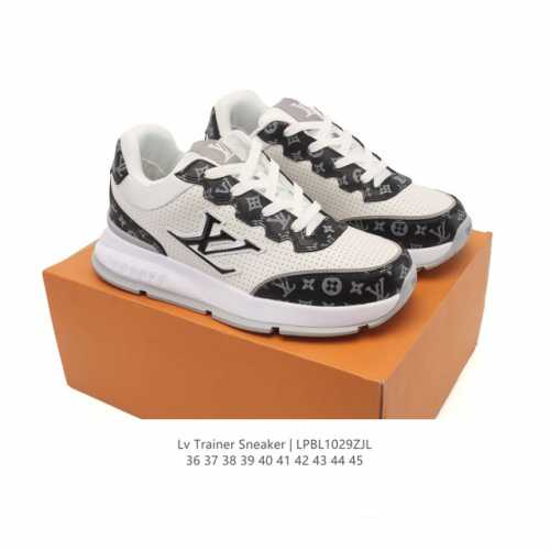 Company Grade Louis Vuitton Classic Sneakers, 2025 Style, Calfskin Leather, Lett