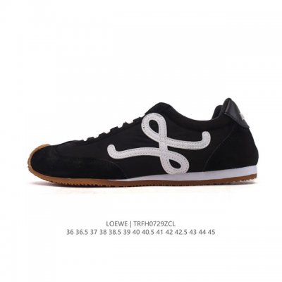 Corporate-grade Loewe Ballet Runner leather and fabric stitching, simple round-t