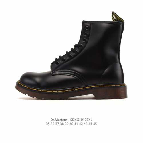 Company-grade DR Martens high-top business leather boots for men and women, casu