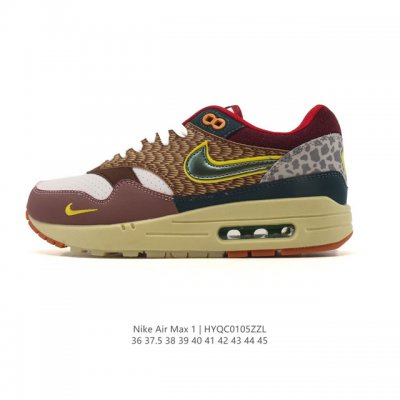 Nike Air Max 1 Prm Men's and Women's Air-Cushioned Running Shoes with Retro Pla
