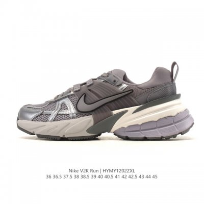 Nike V2K Run, a retro low-top running shoe with shock absorption and slip resis