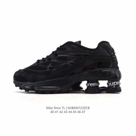 The Nike Shox TL men's sneaker, a thick-soled, elevated dad shoe, takes mechanic - Click Image to Close