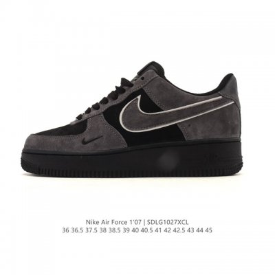 Company-grade Nike Air Force 1 '07 Low platform sneakers, featuring a thick sole