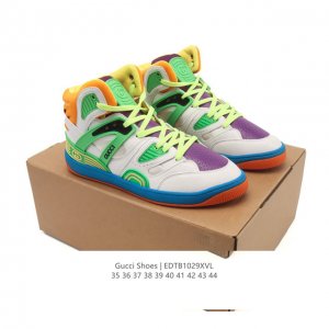 Company Grade Gucci Celebrity Style High-Top Color Block Couple Thick-Soled Retr