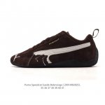 Puma x Balenciaga Speedcat series sneakers, thin-soled, distressed, round-toed,