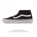 Vans Classic Series Sk8-Mid Mid-Top Canvas Patchwork Shoes Casual Sports Vulcani