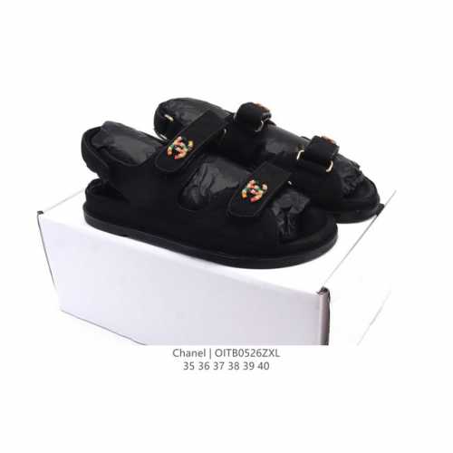 Special Price Original Price 290 Yuan Chanel Logo Velcro Flat Casual Sandals Man