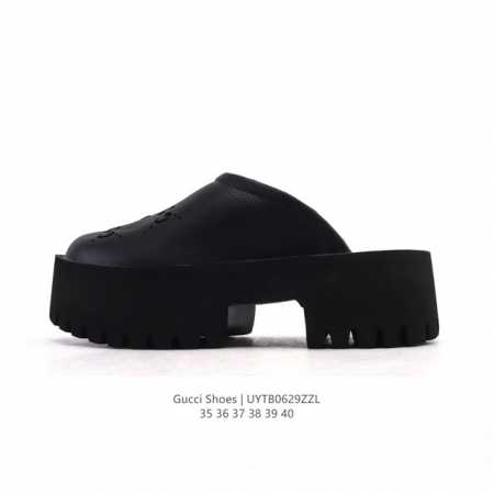 Gucci Gucci 2025 summer latest closed toe slippers women's high heels square hee - Click Image to Close