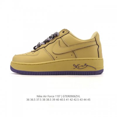 Company-grade Nike Air Force 1 '07 Low, a versatile, thick-soled, height-enhanc