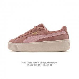 Puma Suede Plarfotm Cold Puma Pig Eight Gold Label Comfortable Thick Sole Height