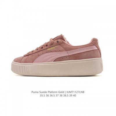 Puma Suede Plarfotm Cold Puma Pig Eight Gold Label Comfortable Thick Sole Height
