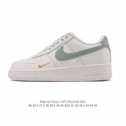 Nike Air Force 1 '07 Low, a versatile, platform, low-top white sneaker with cush