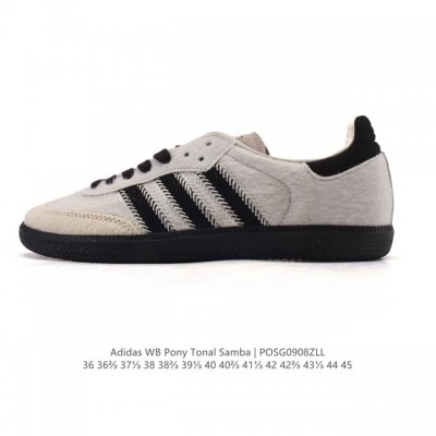 Authentic Adidas WB Pony Tonal Samba pony hair plush sneakers combine classic Tr