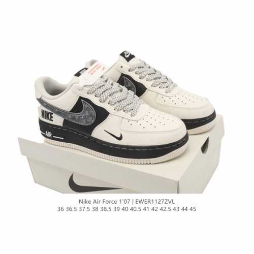 Nike Air Force 1 '07 Low, a versatile, platform, low-top white sneaker with cus