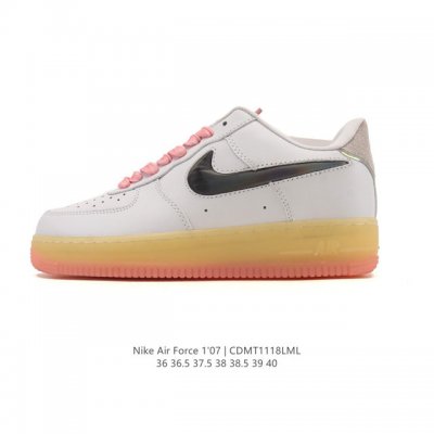 Nike Air Force 1 '07 Low, a versatile, platform, low-top white sneaker with cus