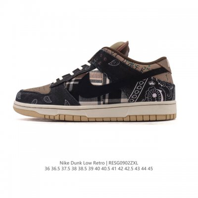 Authentic Nike Travis Scott x SB Dunk Low Paisley Floral Stylish Retro Skateboar