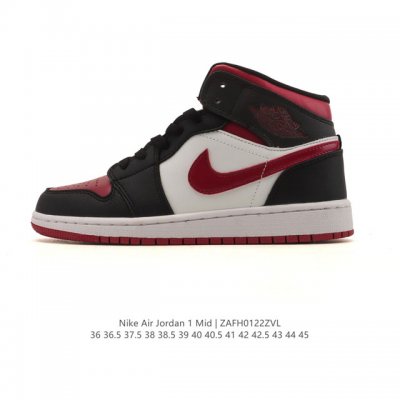 Nike Air Jordan 1 Mid Men's and Women's Basketball Shoes, Stylish and Lightweig