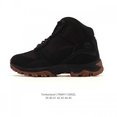 Company-grade Timberland high-top combat boots, classic and durable, waterproof