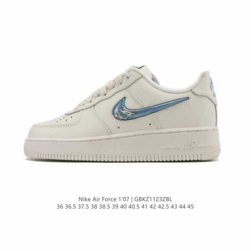 Nike Air Force 1 '07 Low, a versatile, platform, low-top white sneaker with cus