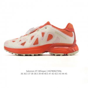 The Salomon Xt-Whisper collaboration silver-pink trendy retro running shoes are