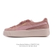 Puma Suede Platform Gold Rihanna thick-soled platform casual versatile sneakers