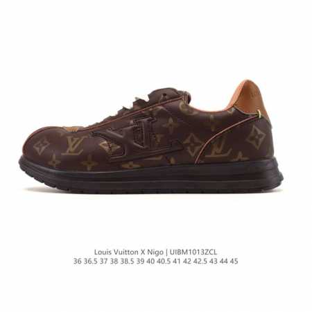 New Louis Vuitton X Nigo Collaboration Sneakers, Buttersoft Fw25 Round Toe Lace- - Click Image to Close