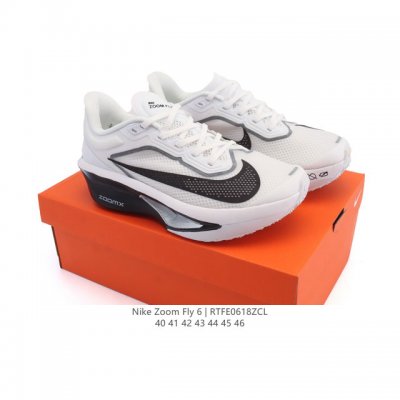 Corporate Nike Zoom Fly 6 Marathon Carbon Plate Beige Black Running Shoes Men's