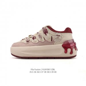 Company-level Fila women's dad shoes, the Fila Fusion thick-soled, height-enhanc