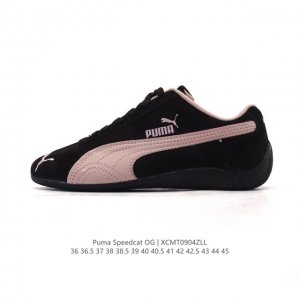 The Puma Speedcat Og is a low-top, German-inspired, retro, and versatile racing